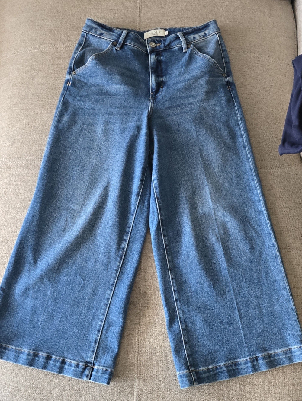 Hidden Wide-Leg Culotte Cropped Jeans Sz 27